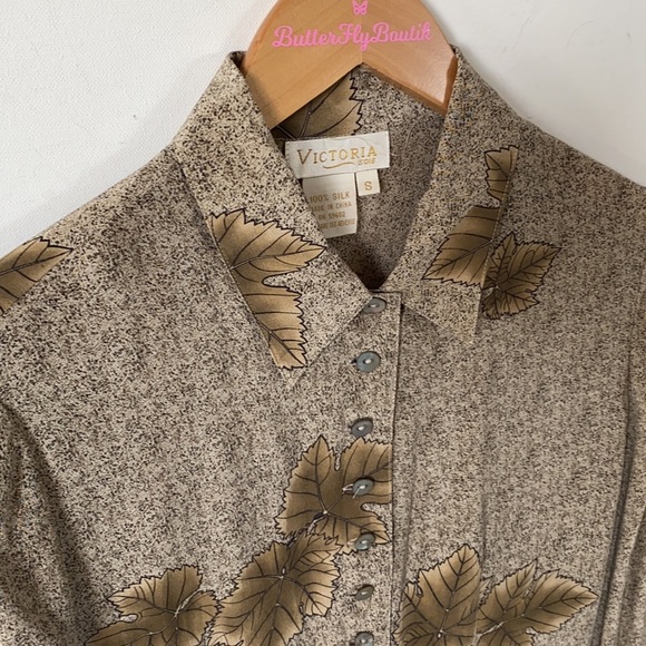 VTG Victoria Soie 100% Silk Floral printed, Size S - Picture 2 of 7